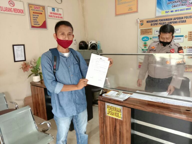 Lecehkan Profesi Jurnalis, Ketua FPII Lampung Utara Laporkan Akun Fb Ke Polisi