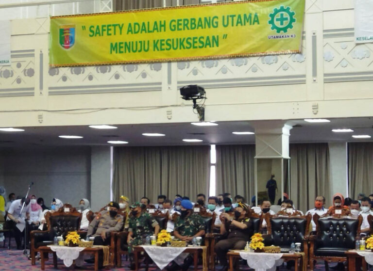 Kasrem 043/Gatam Hadiri Apel Pencanangan Bulan Keselamatan dan Kesehatan Kerja (K-3) Tahun 2022 Prov. Lampung.