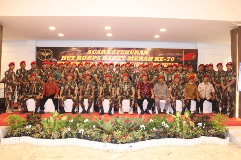 Korps Baret Merah Wilayah Lampung Menggelar Acara Syukuran HUT Kopassus ke-70