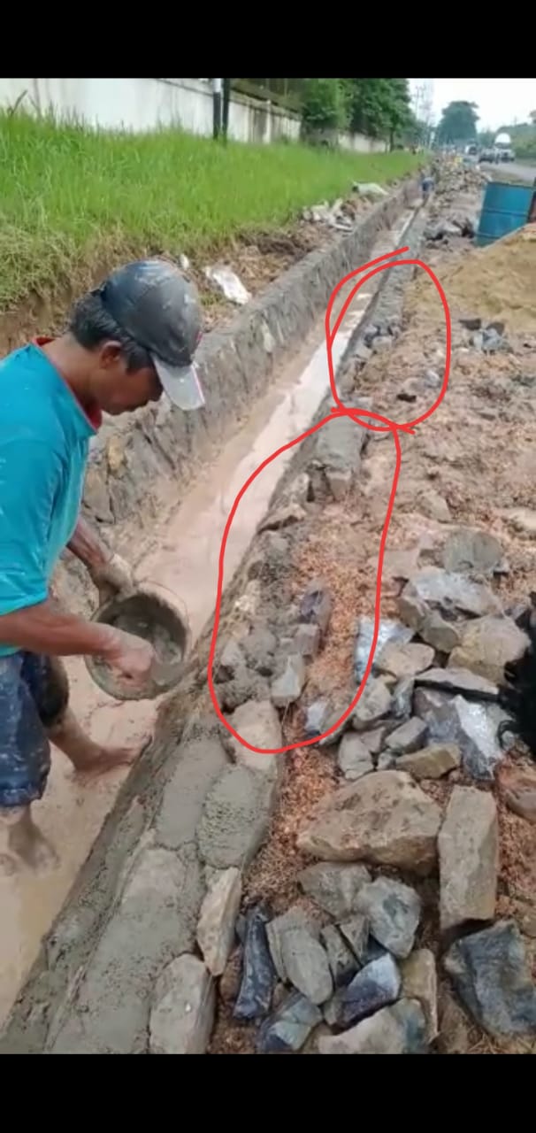 Pembangunan Drainase di Jalan Ir. Sutami  Lampung Selatan Proyek Siluman Diduga Asal Jadi