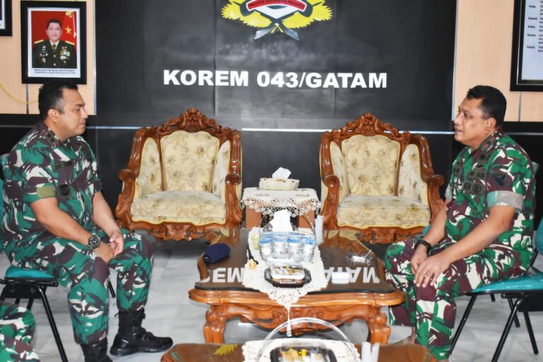 Danrem 043/Gatam Terima Kunjungan Dan Lanal Lampung