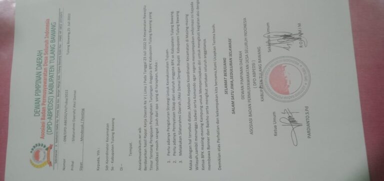 Tagih Janji Bupati  ABPEDSI Tulang Bawang Akan Gelar Aksi Damai