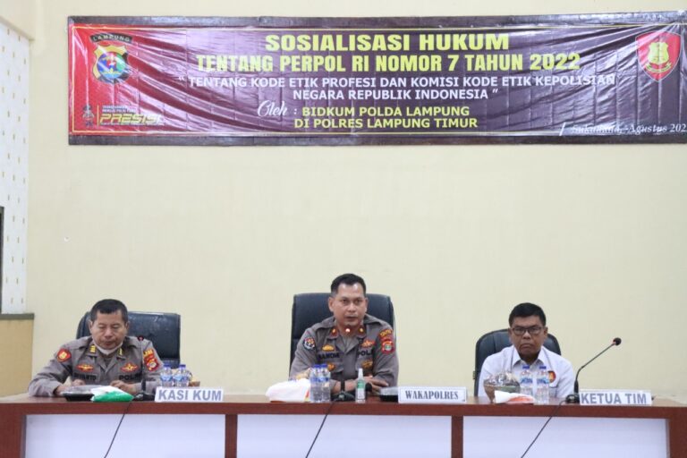 Hindari Pelanggaran Personil, Polda Lampung Sosialisasi Perpol No 7 Tahun 2022 di Polres Lamtim
