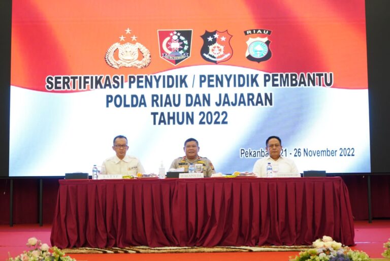 Gelar Assessmen Uji Kompetensi Bagi Penyidik dan Penyidik Pembantu, Polda Riau Undang Lembaga Sertifikasi Polri