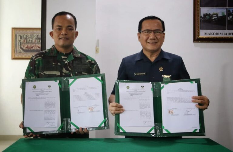 Dandim Sepakati Perjanjian Kerjasama PA Tanjung Karang Tentang Proses Gugatan Perceraian Bagi TNI/PNS
