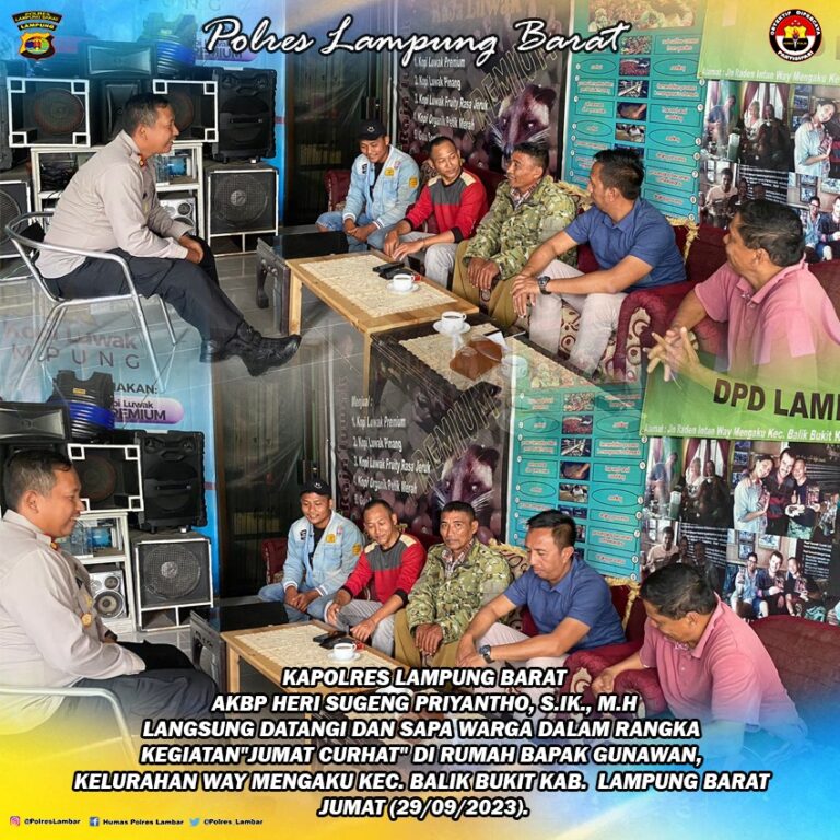 Jaga Anak-anak dari Kenakalan Remaja dan Lahgun Narkoba, Imbau Kapolres Lampung Barat saat Jum’at curhat