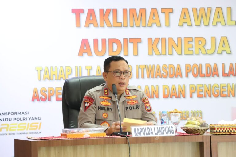 Kapolda Lampung, Pengawasan Internal Menjadi Peranan Penting, Saat Buka Taklimat Awal Tahap II
