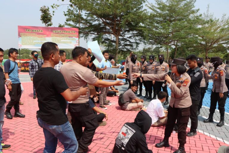 Polres Pesawaran Gelar Latihan Parsial Sispamkota dalam Rangka Ops Mantap Brata 2023-2024