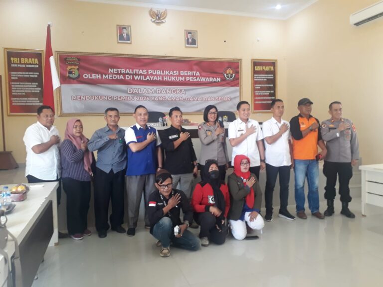 Polres Pesawaran Gelar Diskusi bersama Kepala Dinas Kominfo dan Pers, dengan tema Netralitas Publikasi Berita Jelang Pemilu 2024