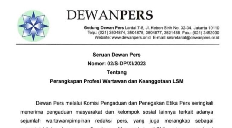 Inilah Seruan Dewan Pers Kepada Seluruh Jurnalis di Indonesia
