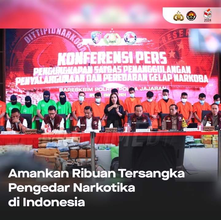 Amankan Ribuan Tersangka Pengedar Narkotika di Indonesia