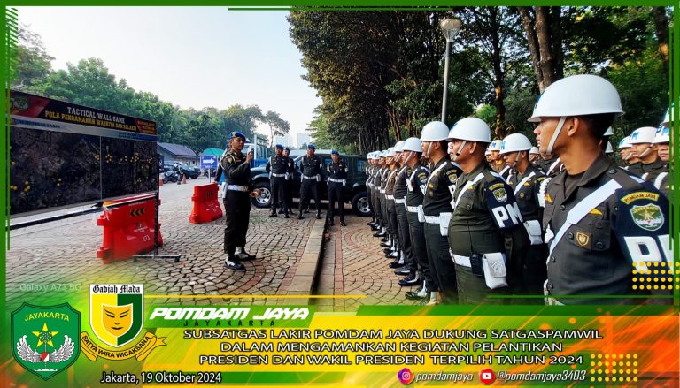 SUBSATGAS LAKIR POMDAM JAYA DUKUNG SATGASPAMWIL DALAM MENGAMANKAN KEGIATAN PELANTIKAN PRESIDEN DAN WAKIL PRESIDEN TERPILIH TAHUN 2024