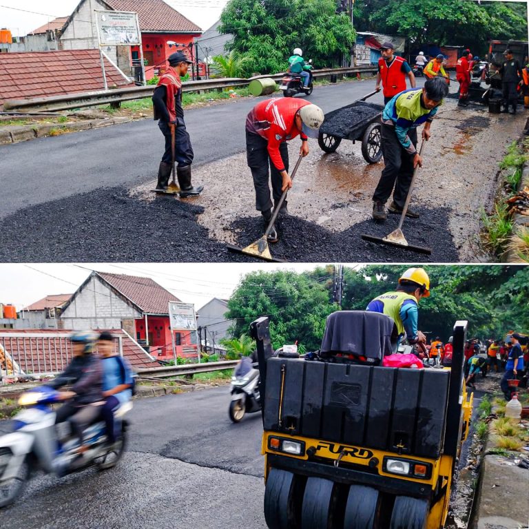 Hotmix Dihampar Saat Jalan Basah, Metode URC Si Tambal Kota Bekasi Disorot