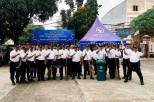 Apel Pencanangan Jaga Jakarta Bersih dan Asri, Polsek Koja Gelar Aksi Bersih Mako dan Penguatan Disiplin Personel