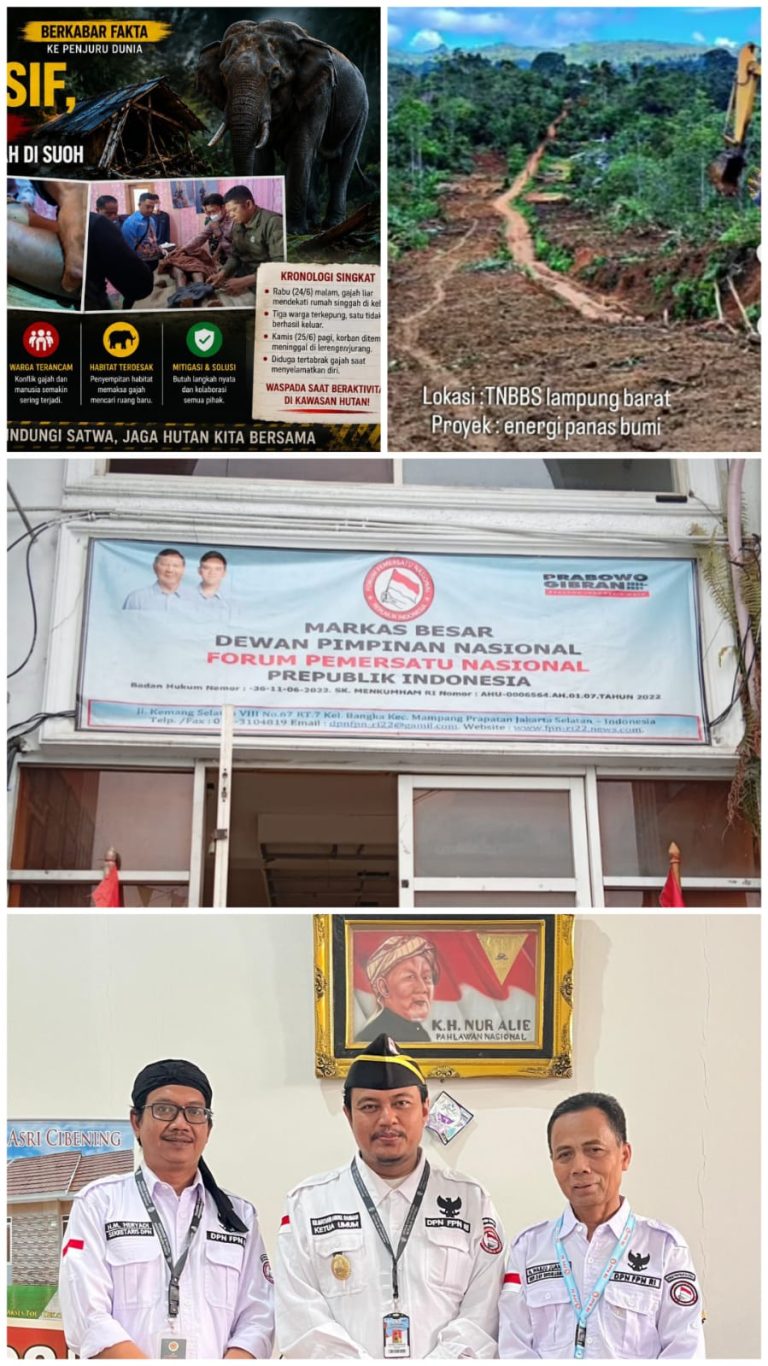 FPN RI Soroti Ketegangan Di Hutan LAMPUNG:  Panas  Bumi, Gajah,Dan Masa Depan Kita ‎