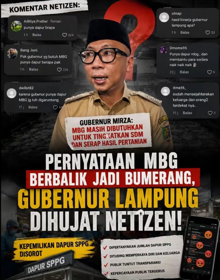 Pernyataan MBG Berbalik Jadi Bumerang, Gubernur Lampung Dihujat Netizen