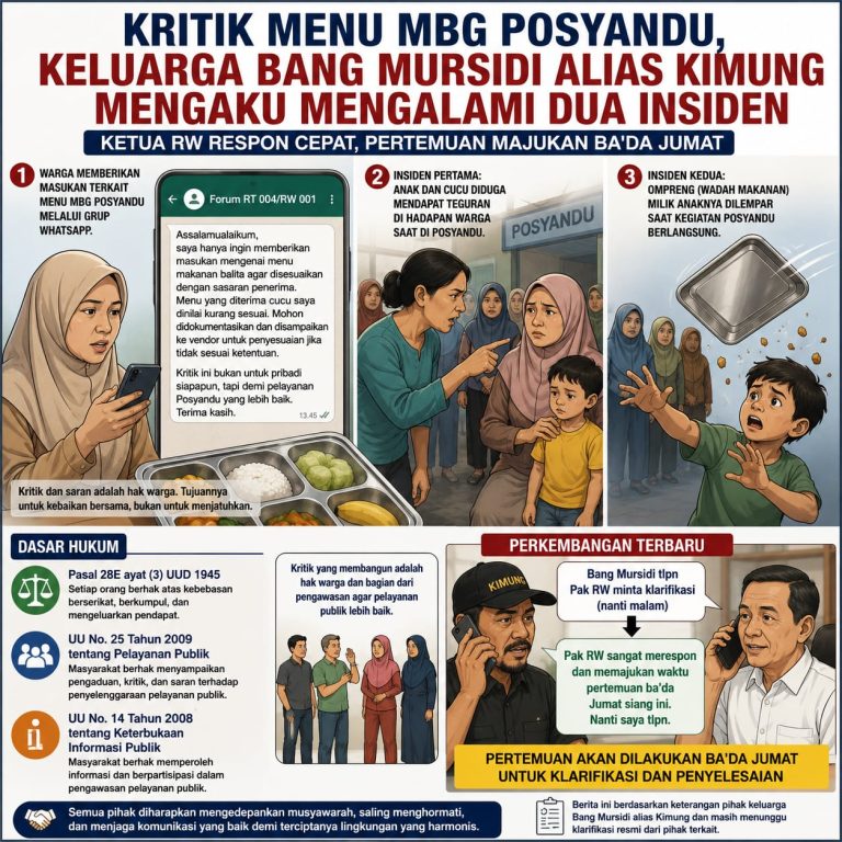 Berawal dari Kritik Menu MBG Posyandu, Warga Mengaku Mengalami Dua Insiden, Ketua RW Bergerak Lakukan Klarifikasi