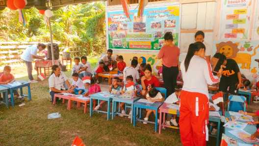 Songsong HUT RI ke-81, TK Paud Teratai Desa Kamarian Gelar Lomba Mewarnai